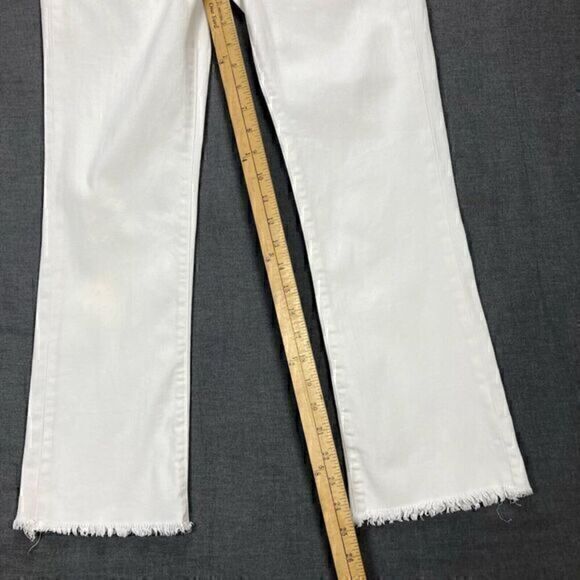 Anthropologie Pilcro Jeans Womens Size 32 White Frayed Hem Stretch Straight Leg - Picture 13 of 15
